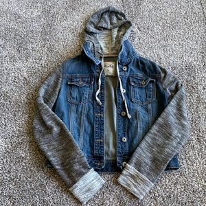 Hooded jean jacket; youth large.
